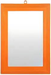 Espelho com Moldura Plástica Laranja – Decorativo para Parede, Banheiro ou Quarto (Vários Tamanhos) (N°10)