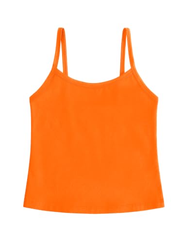 Image of QBK Girls Tank Top Camisole Cotton Cami Spaghetti Strap Undershirt | Toddler Cotton Tagless Cami Sleeveless Spaghetti Undershirts for Gymnastics Dancewear