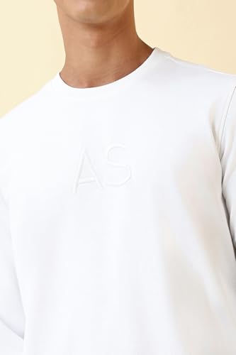 Image of Allen Solly Men's Cotton Blend Crew Neck Sweatshirt with Straight Pocket