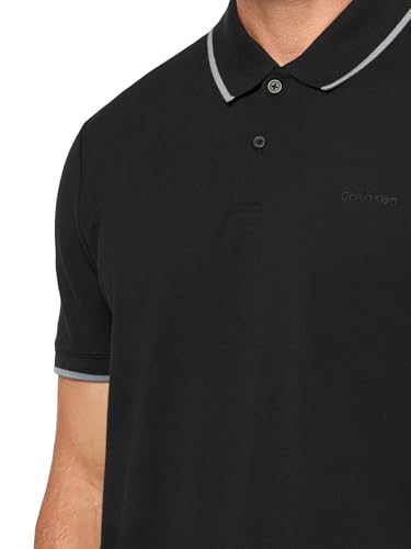 Image of Calvin Klein Men's Liquid Touch Polo Stripe with UV Protection
