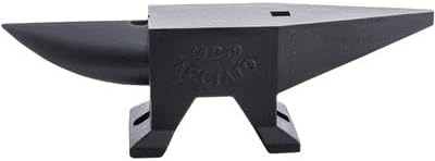 Happybuy 88Lbs Cast Iron Anvil, Single Horn with Large Countertop, Stable Base, High Hardness Round Horn for Blacksmithing, Bending & Shaping