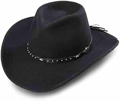 Unisex vilten cowboyhoed met stierkopband | Western and Cowboy