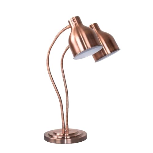Lámpara de Calentamiento de Alimentos de Acero Inoxidable de 500 W con Doble Cabezal, Calefactor portátil Compacto para Buffet, Ideal para cocinas y Servicios de Catering comerciales.