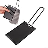 Leichte Eisen-Grillschale für Solo-Camping und Wohnmobil, mit Griff, Mini-Grillplatte, geeignet zum Grillen von Fleisch, Gemüse und Eiern, kompaktes tragbares Kochzubehör