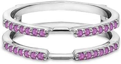 Purple Amethyst Enhancer Guard For Women, 14k Yellow/Sterling/Rose Gold Plated Silver Purple Amethyst Wrap Ring, Enhancer Ring Guard, Enhancer Ring