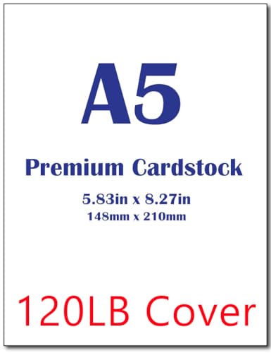 40 Sheets Thick A5 Cardstock (5.83" x 8.27") - 120lb Cover (325gsm) - Heavyweight Blank Paper for Crafts & Invitations - Premium A5 Card Stock