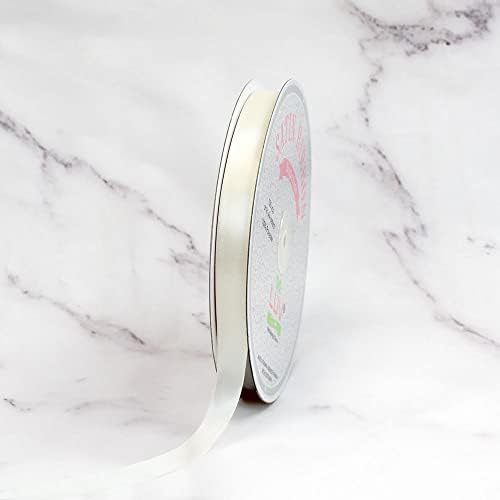 Creative Ideas PSF0508-810 Solid Satin Ribbon, Ivory, 5/8" x 100 yd image 5
