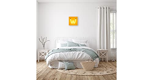 Tableau effet néon lettre W art mural multicolore pour salon