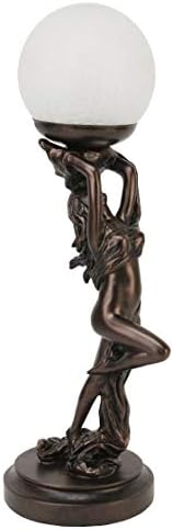 Art Deco Lighting Lady With Scarf 5" Crackle Ball Shade Lamp