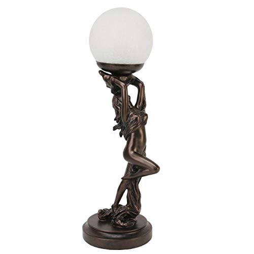 Art Deco Lighting Lady With Scarf 5" Crackle Ball Shade Lamp