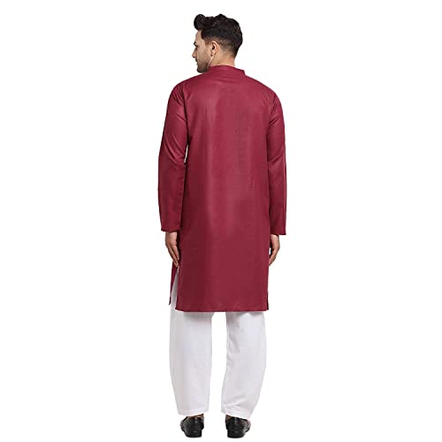 Image of Royal Kurta Mens Cotton Solid Pattern Kurta and Salwar Set