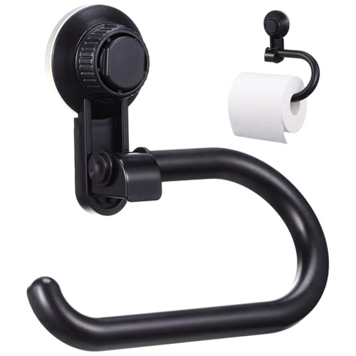 Angoily Suction Cup Toilet Paper Holder Wall Mounted Tissue Roll Dispenser Portable Bathroom Tissue Holder Punch Free Toilet Roll for Bathroom Kitchen Washroom Balcony