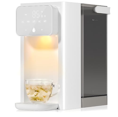 Rhovam Instant Hot Water Dispenser for Quick Heating & Dispense,Adjustable Temperatures & 3 Water Volume Dispense, Removable 100 Ounce 3L Water Tank Capacity, BPA Free