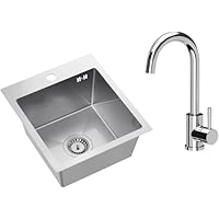 VBChome Spoelbak 77 x 44 cm zwart graniet enkele wastafel