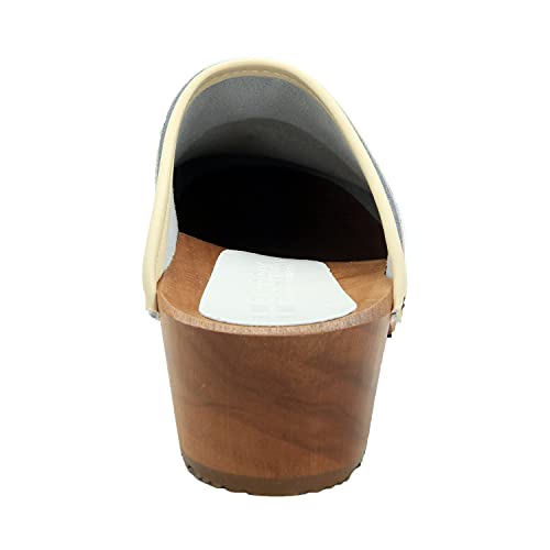 Image of Bjork Maja Wood Open Back Leather Clogs