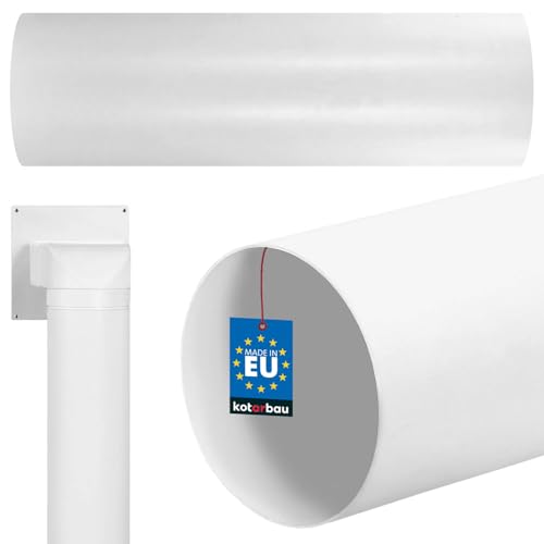 KOTARBAU® Tuyau de ventilation 500 mm - Canal rond - 150 mm - Tube rond en PVC - Blanc