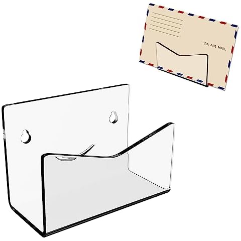 Boloyo Acrylic Dual Use Mail Holder, Clear Countertop Wall-mount Mail Organizer Sorter Letter Holder for Home Office School, Envelope Bill Filling Paper Document Cover