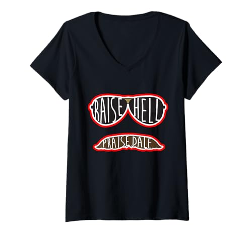 Womens Raise Hell Praise Dale Classic Black V-Neck T-Shirt