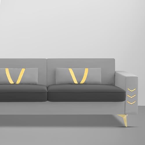 Image of BRAXTONE Derby 3 Seater Sofa Set for Living Room (Black Grey Fabric) Premium Fabric Sofa