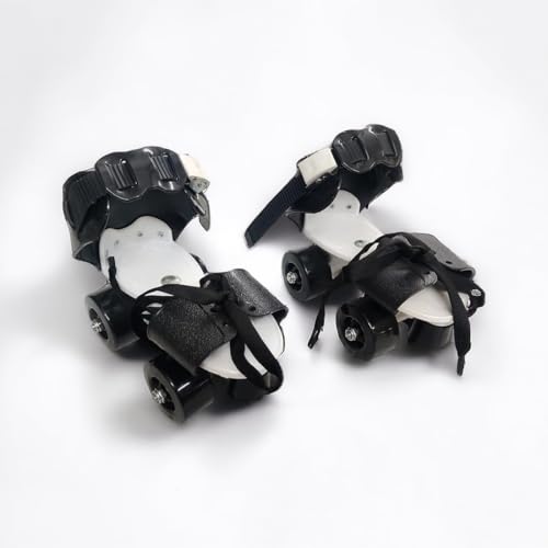 Image of KAVANA Adjustable Inline Roller Skates for Kids Girls Age 4-12 | Beginner-Friendly Skating Shoes with Front Brake & Polyurethane Wheels | Skates for Boys & Girls 4+ Years (Black, Size 5-12 UK)