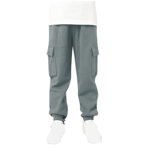 Boys Cargo Pants Cute Fashion Casual Athletic Outdoor School Uniform Joggers Fall Outdoor Elastic Waist Sweatpants