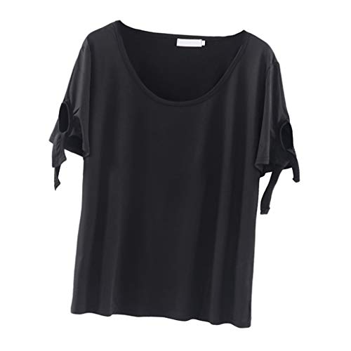 Esquirla Camiseta Feminina Casual Manga Curta Preta Solta Camiseta Plus Size Design - 5XL