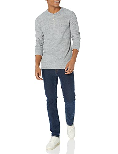 Amazon Essentials Long Sleeve Waffle Henley Shirts for Men, Slim-Fit