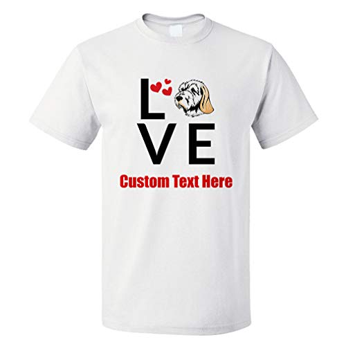 Custom Funny Graphic T Shirts for Men Love Hearts Spinone Italiano Dog Cotton Top White Personalized Text Here 2X Large