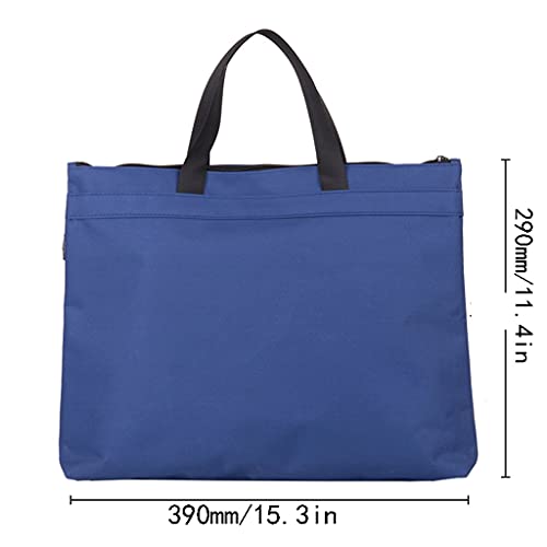 A4 Folder Zipper Bag Double-Layer (Blue/Black) Handbag Business Office Information Tote Large-Capacity Briefcase (Color : Black)2