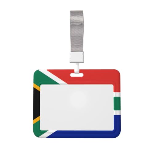 Horizontal ID Badge Holder, with Lanyard,South Africa Flag