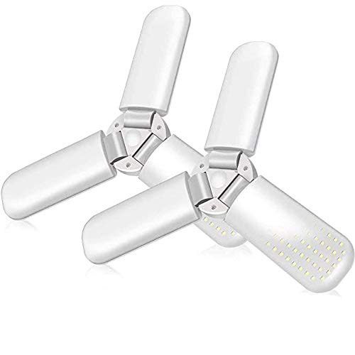 LED Garage Light Garage Lights Ceiling Led 45W 4500LM Basement Lighting Three Leaf Deformable Led Garage Lights Flexled E26 6500K Bright Daylight (2 Pack 3Wings)