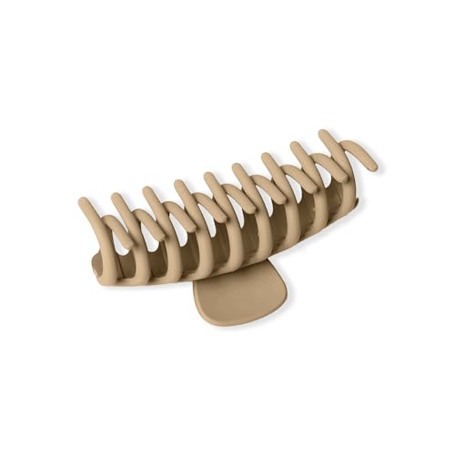 Image of Sanfe Cylindrical Large Hair Claw Clips for Women Hair Strong Hold Perfect For Long Hair Fashion Accessories For Girls Hair Clamps Clip Big Hair Jaw Claw-2Pcs, Light Beige & Dark Beige