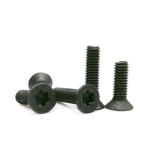 10/50 個 M2 M2.5 M3 M4 黒色酸化物グレード 8.8 炭素鋼 GB2673 6 ローブトルクスヘッド平皿ねじボルト小ねじ(50pcs M2x5mm)