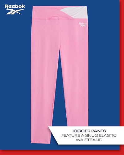 Image of Reebok Girls Leggings Set - 3 Piece Sleeveless Athletic Top Pullover Crewneck Workout Sweatshirt and Girls Yoga Pants