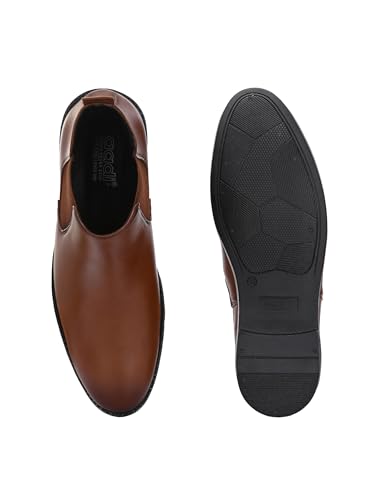 Image of AADI Men's Synthetic Leather Lightweight Comfortable Trendy Outdoor Casual Shoes Slip On Chelsea Boots