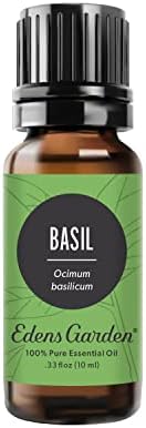 Edens Garden Basil Essential Oil- 100% Pure Premium Grade, Undiluted, Natural, Therapeutic, Aromatherapy, The Best for Diffuser, Skin, Candle, Laundry 10 ml (.33 fl oz)