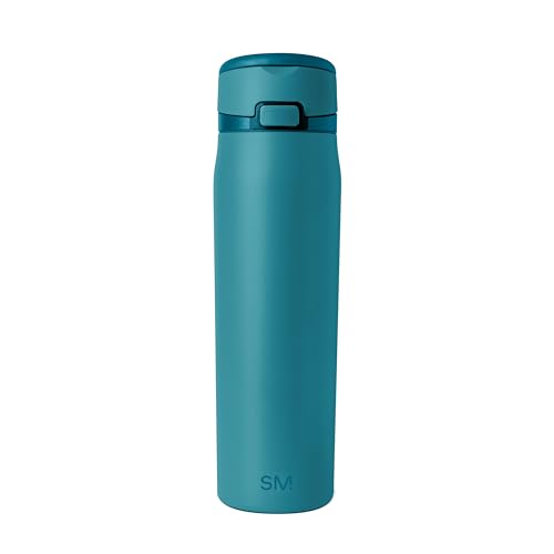 Image of Simple Modern Water Bottle with Straw & Handle | 24oz | Teal | Mesa Loop Insulated Water Bottle for School, Sports, Travel | Leak Proof, Stainless Steel | Maui
