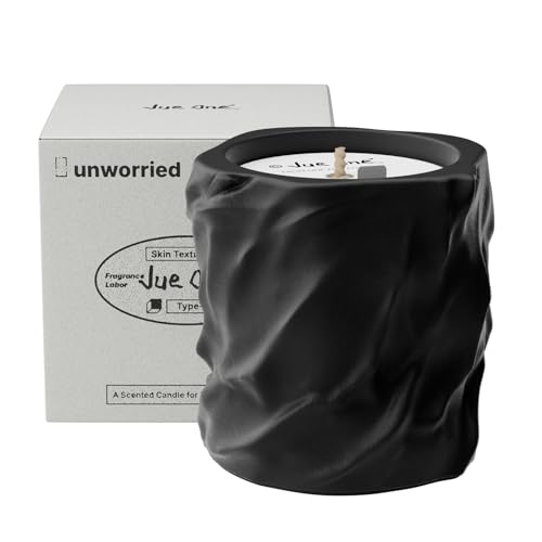JueOne Scented Candles for Home, Natural Soy Wax Candles, Cement Jar Luxury Aromatherapy for Stress Relief, Highly Scented Housewarming Gifts for Women and Men (Black, Midsummer Night Fragrance)