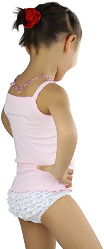 Image of ToBeInStyle Girl's 4 Item Pack 100% Cotton Tank Tops or Spaghetti Strap Camisole Soft Undershirts