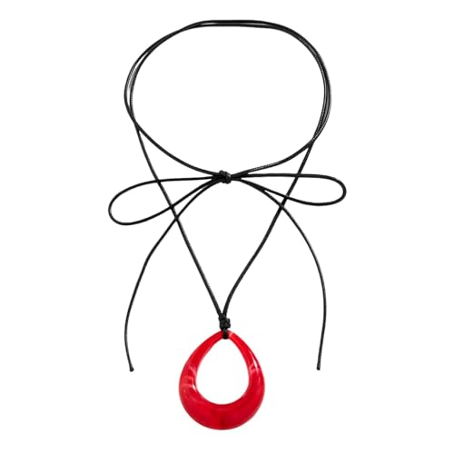 Collier gothique goutte d'eau vintage en plastique noir pour un look rétro affirmé