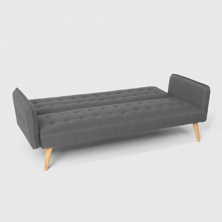 Produce Shop Divano Letto clic clac 3 posti in Tessuto reclinabile Design Nordico Malibu - Grigio Scuro