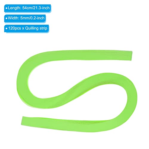 PATIKIL Quilling Strips Paper 120pcs 3/16"(5mm) 54cm Origami Paper Quilling Strip for Art DIY Hand Craft Christmas Bright Green - Image 2