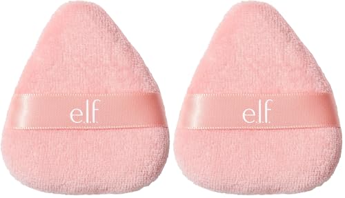 e.l.f. Halo Glow Powder Puff | Soft | Reusable | For Loose Or Pressed Powders | Pack of 2