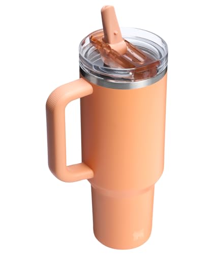 Image of STANLEY Quencher ProTour Flip Straw Tumbler with Leakproof Lid 40 oz | Built-In Straw and Handle | Cup Holder Compatible for Travel | Insulated Stainless Steel Cup | BPA-Free | Apricot