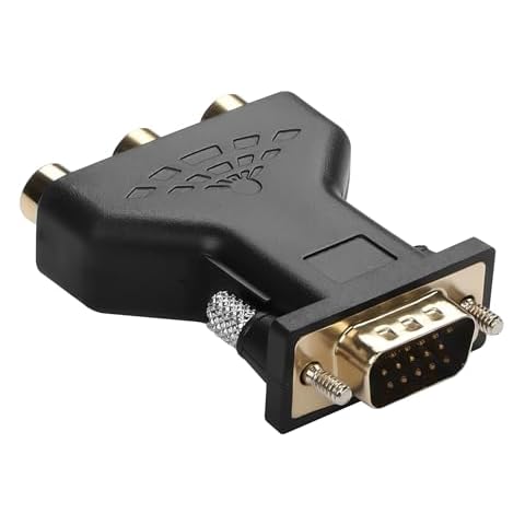 YAODHAOD VGA to RCA Adapter,VGA to 3RCA Red Blue Green Audio Video Converter for TV, LCD Projector, Set-top Box, DVD Player (VGA to RCA Adapter) Cover