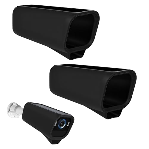 PYserne 2 unidades de fundas protectoras para Eufycam S3 Pro, soporte para canalón con funda de silicona impermeable a prueba de polvo para cámara de seguridad Eufy Security, color negro