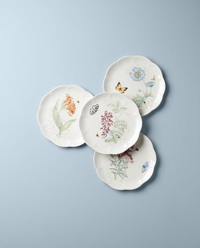 Image of Lenox Butterfly Meadow 4-Piece Accent Plate Set, 3.79, Multi,White