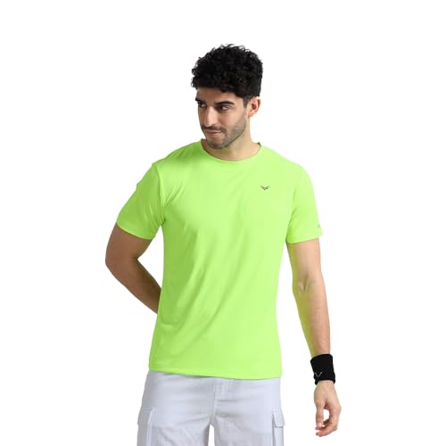 Image of XTRIM Sports T-Shirt for Men, Quick Dry Gym T-Shirt for Men, Half Sleeve Solid Casual Round Neck, Stylish Regular Fit, Lightweight Running Training Activewear