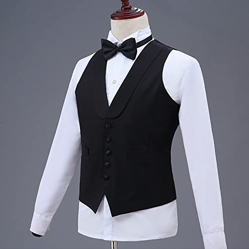 Maiyifu-GJ Men's Formal Business Dress Waistcoat Sleeveless Slim Wedding Vests Casual Vest with 2 Pockets for Suit or Tuxedo3