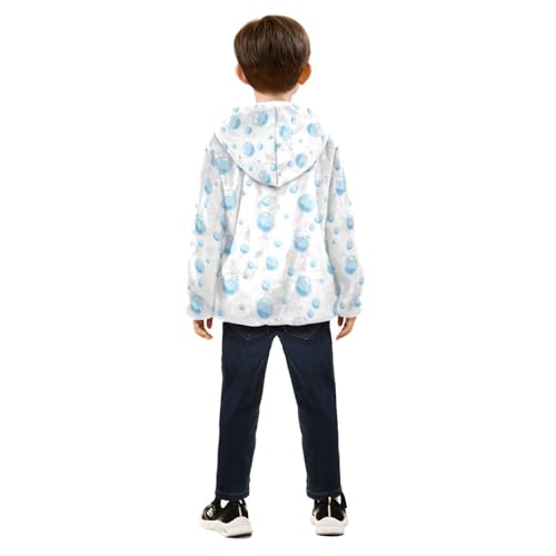 Kitten Bubbles Girls Fleece Jacket Girls Fall Jacket Girls Zip Up Hoodie Girls Sherpa Jacket 2-10T4